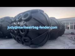 Inflatable rubber fender for ship to ship