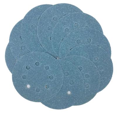 China Factory supply anti-blocking 125 mm ceramic abrasives sandpaper round disc color sanding blue sandpaper for automotive grinding for sale