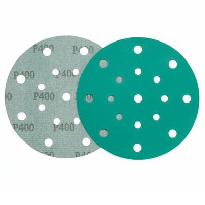 China Remove Dust 150mm OEM High Quality Cheap Small Sandpaper Film Backing Hook And Loop Around Sanding Disc For Automotive Grinding for sale