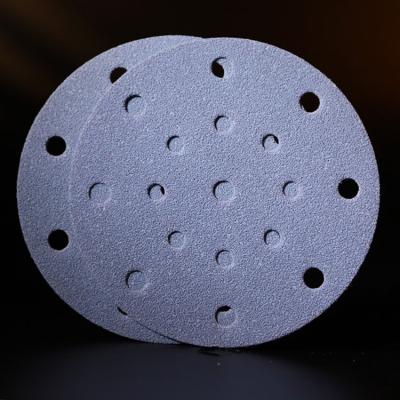 China Durable High Performance 6 Inch 17 Holes Hook And Loop Ceramic Sandpaper Around Sanding Disc For Grinding Automotive Metal Stainless Steel for sale