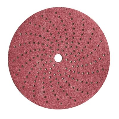 China Long Life High Performance Pink Color 150mm With Multi-holes Sanding Paper Porous Round Ceramic Sanding Discs Sandpaper For Automotive Grinding for sale