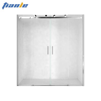 China Modern Custom Bathroom Alloy 8mm Aluminum Glass Doors Shower Screen Walk In Sliding Framed Shower Glass Door for sale