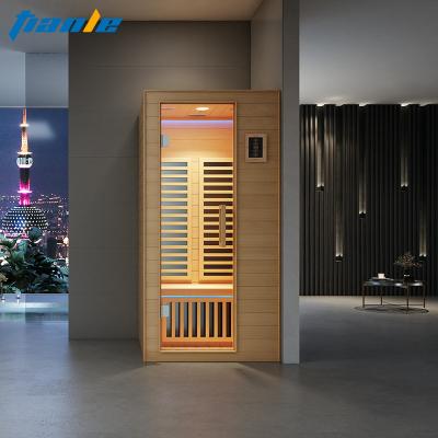 China Brand New Wooden Computer Control Panel 2 Person Sweating Room Hemlock Sauna Room For Dry Steam Sauna for sale