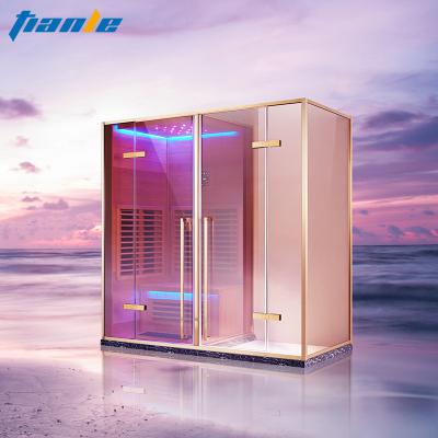 China High Quality Sauna Dry Room Wooden Computer Control Panel Steam Box Home Far Infrared Sweating Cabin for sale