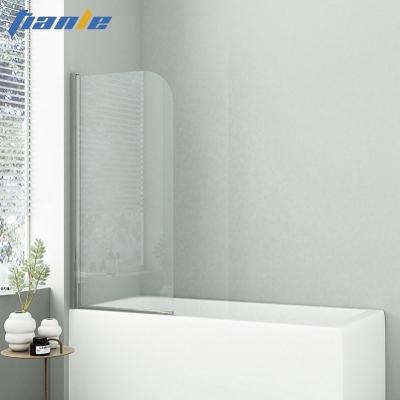 China Modern Custom Logo Clear Glass Frameless Bathtub Shower Screen with No Handle Included for sale