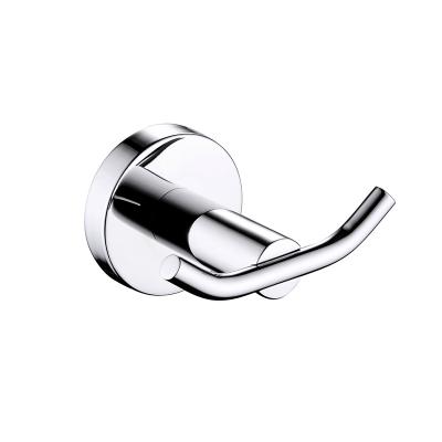 China Modern Double 304 Stainless Steel Robe Hook Towel Hook Hotel Bathroom Accessories Clothes Hook for sale