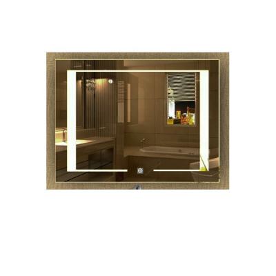 China Large Wall Mirror Modern Elegant Square Wall Decor Magnetic Gold Mirror for sale