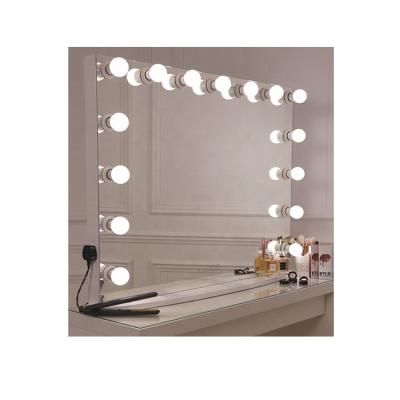 China Wholesale Modern Hollywood Lighted Led Mirror With Power Outlet for sale