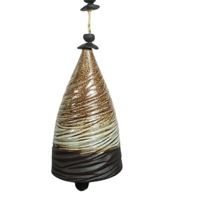 China Europe Ceramic Bell Crafts Custom Hanging Wind Chime For Home Decor for sale