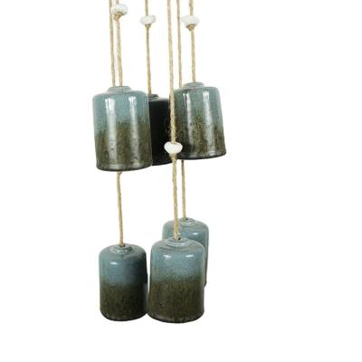 China Wholesale Europe Bell Handmade Ceramic Wind Chime Wind Chime Cylindrical for sale