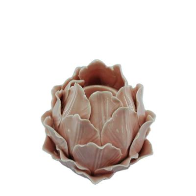 China Europe factory wholesale cheap handmade rose flower for flowers ceramic candle holder for sale