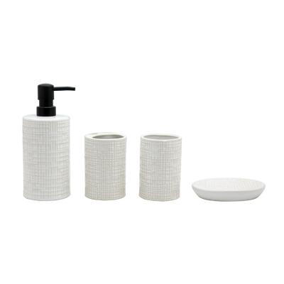 China Sustainable Modern Wholesale Ceramic Bath Sets Hotel Bathroom Accessories With Toothbrush Holder for sale