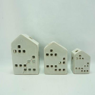 China Home Decoration Christmas Ceramic House For Candle Holder Home Decoration for sale