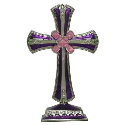 China Wholesale Europe Metal Iron Craft Cross Christian Cross Home Souvenir Religious Decorations for sale