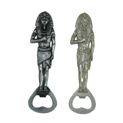 China Customized Viable Egyptian Metal Iron Art Beer Custom Pharaoh Figurines Bottle Opener for sale