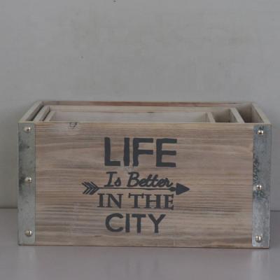 China Sustainable Fir Small Wooden Crate Gift Storage Box With Nice Logo for sale