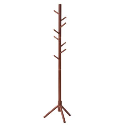 China Household Adjustable Color Solid Wood Coat Rack Customizable Thick Wooden Coat Rack (Other) With 8 Hooks for sale