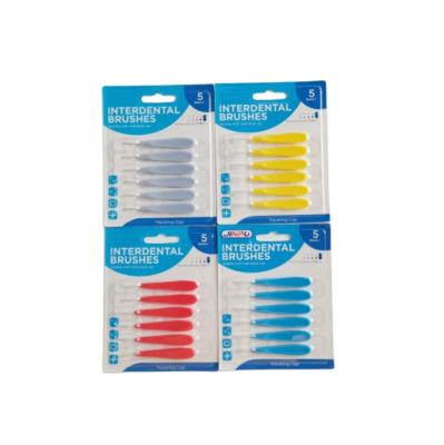 China Factory Supply New Products Colorful Flat Interdental Brush Eco-friendly Disposable Biodegradable Dental Brush Interdental Toothpick Brush for sale