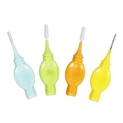 China Eco-friendly Natural Biodegradable Cheap High Quality Circle Shape Softly Stiffen Nylon Mini Toothbrush Cute Interdental Brush for sale