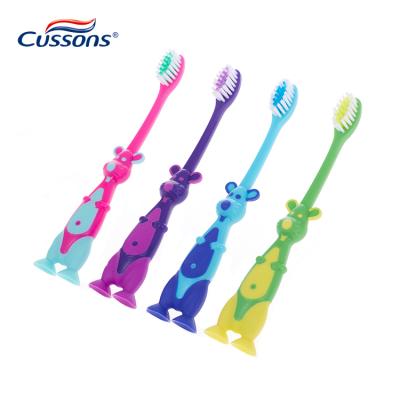 China Eco-friendly Natural Biodegradable Factory Wholesale Cartoon Kids Plastic Nylon Colorful Toothbrush With Cover Cap for sale