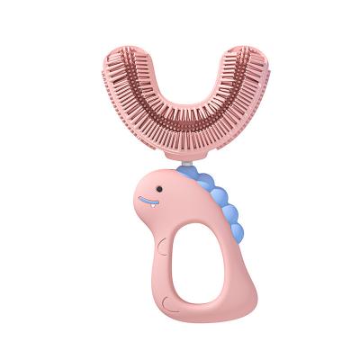 China High Quality Cute Dinosaur Manual 2 Packs Toothbrush U-shape Kids for sale