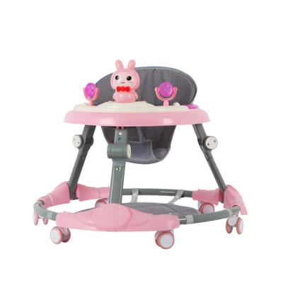 China Baby Toys Walkers Stroller Factory Cheap Active Light Music Baby Learning Walker With Portable Dinner Plate Kids 6 Wheel Simple Foldable Baby Walker for sale