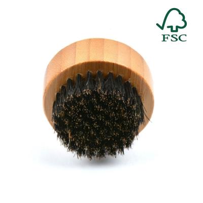 China Bamboo blood circle stimilute beard brush with round boar hair shape-2 for sale