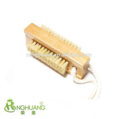 China Durable Nail Brush Doubleside Beech Wood Handle Nail Brush for sale