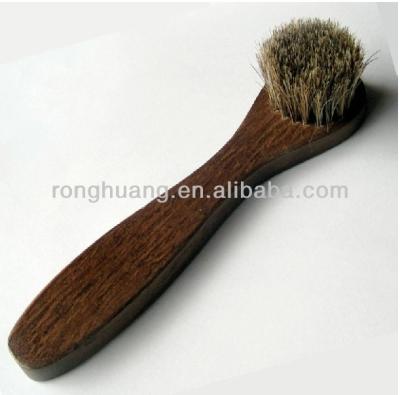 China Wooden Handle Horse Hair Shoe Wood Brush for sale