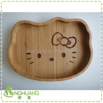 China Cute Sustainable Hello Kitty Bamboo Dish For Kids for sale