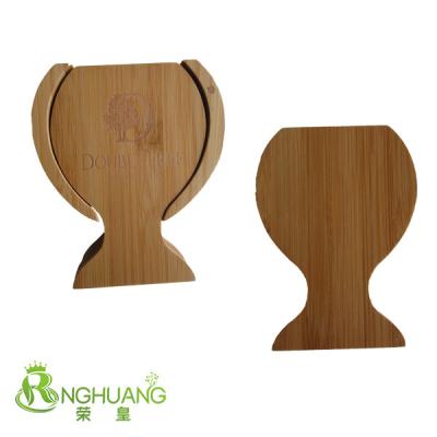 China Home Cup Shape Natural Bamboo Cup Mat for sale