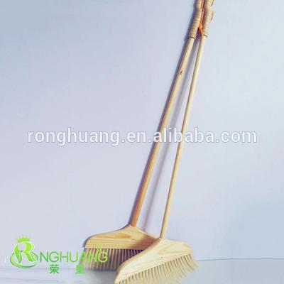 China Wooden broom broom with boar bristel hair broom for sale