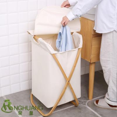 China Sustainable Large Size Baby Supplies Bamboo Clothing Grocery Storage Large Basket For Home And Laundry Bag for sale