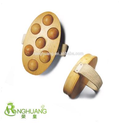 China Handheld Wooden Boby Care Scrubber Roller Massager for sale