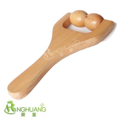 China Wooden Boby Care Scrubber Roller Massager With Handle for sale