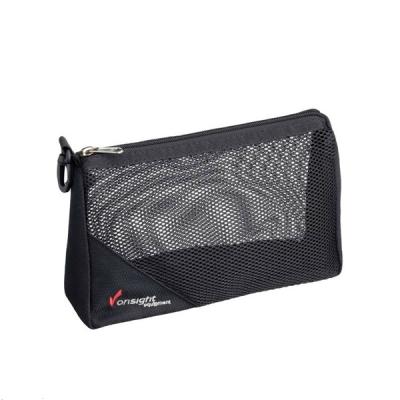 China Wholesale Fashion Black Waterproof Zipper Design Fold Up Organic Mesh Cosmetic Bags Pouch Makeup Mesh for sale