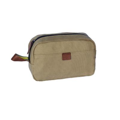 China Classic Fashion Vintage Canvas Wash Shower Organizer Waterproof Shaving Travel Toiletry Bag Make Up Bag Pouch Men for sale