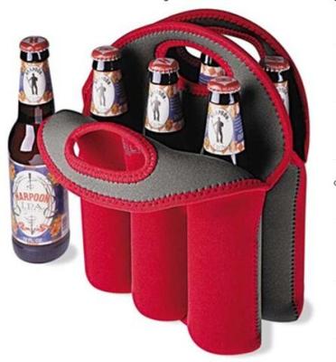 China Waterproof Neoprene Watermelon 6 Bottle Portable Beer Bottle Cooler Bag 6 Pack for sale