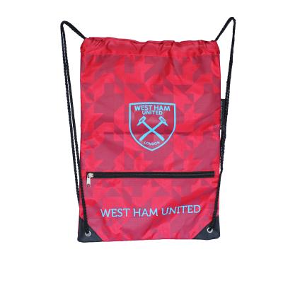 China Customized Factory Price Waterproof Logo Drawstring Backpack Waterproof Polyester Bag Football Official Club for sale