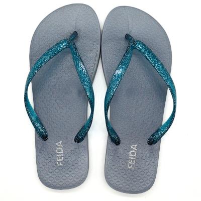 China Fashion Trend Women Braids Printed Ombre Colored Strap Slippers For Women Flip Flops for sale