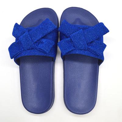 China New Fashion Trend Designs Women Sandals With Glitter Fabric Summer Slide Sandals Women for sale