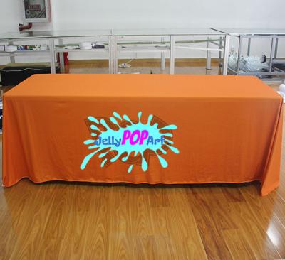 China Custom Stretch Trade Show Advertising Customized Printed Table Cloth For Logo 6' Spandex 6Ft Customized Show Table Cover for sale