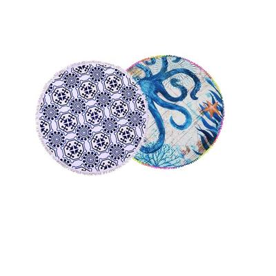 China Sustainable Wholesale High Quality Comfortable Luxury Round Diameter 150cm Microfiber Beach Towel for sale