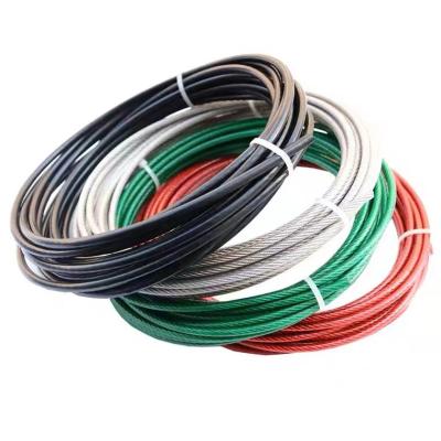 China China Manufacturer Price Steel Structure 7x7 Wire 2mm Green PVC Coated 3mm Plastic Nylon PA Coated Stainless Steel Wire Rope for sale