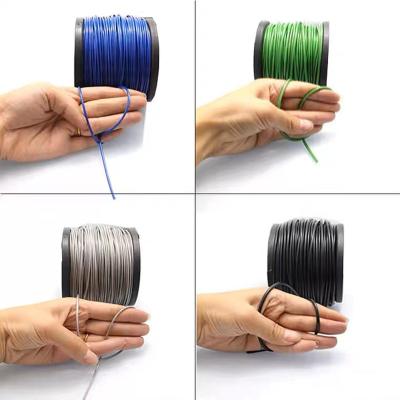 China 1.2mm Wire 7x7 Wire Rope China Manufacturer Price 1.8mm Blue PVC Coated Plastic Nylon PA Coated Stainless Steel Wire Rope for sale