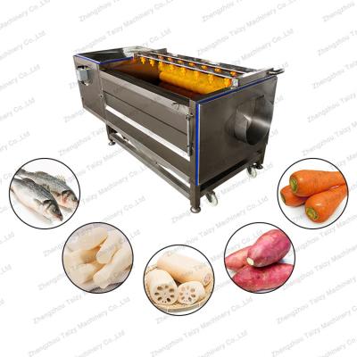 China High Efficiency Easy Operate Commercial Fruit Cleaning Machine Roller Sweep Carrot Peeling Potato Vegetable Washing Machine for sale