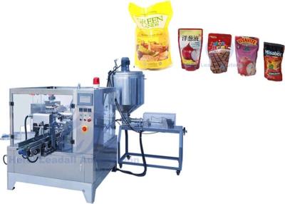 China Fruit Drink Premade Bag Packing Machine , Vegetable Juice Stand Up Bag Filling Machine for sale