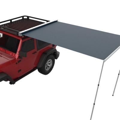 China 100% waterproof & Truck 4WD 4x4 SUV Semi-automatic 2.5M Retractable Car Side UV Resistant Outdoor Camping Aluminum Cover Tent for sale