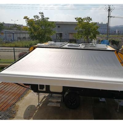 China Strong PVC aluminum retractable arms (with UV resistance and waterproof) roll out car side tent 100% waterproof fabric for sale