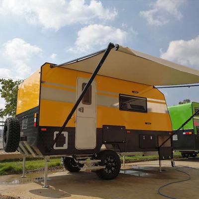 China Manual Motorhome.RV Trailer Roll Out Caravan Tent With PVC Reinforced Fabric for sale